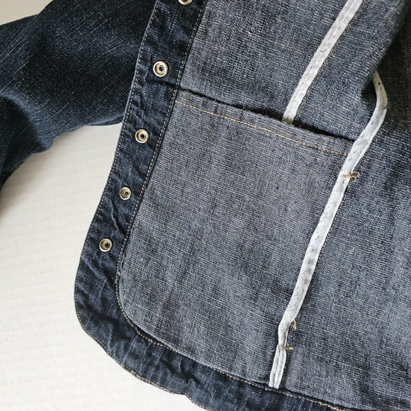 Christopher & Banks Denim Jacket Size S Blue Snap Front V Neckline Pockets NWT - Picture 8 of 15